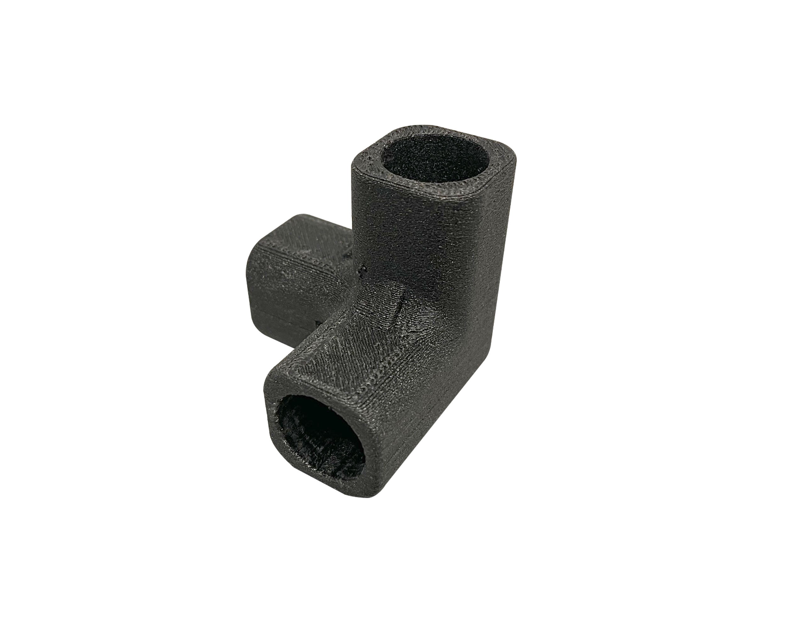 3 way plastic corner joint on white background