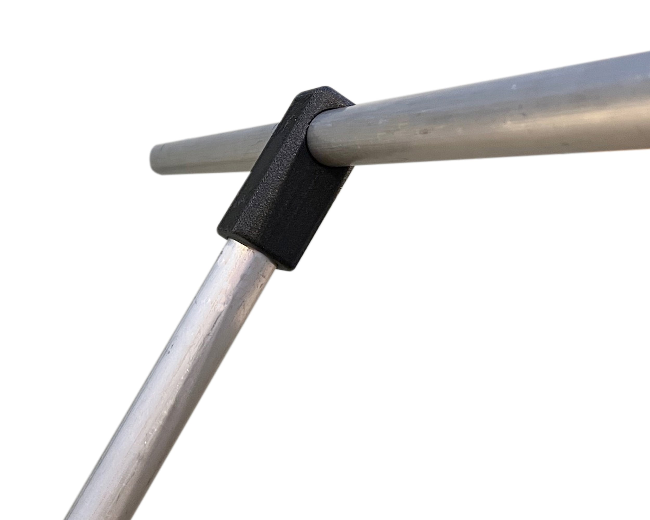 angled tube connector on white background