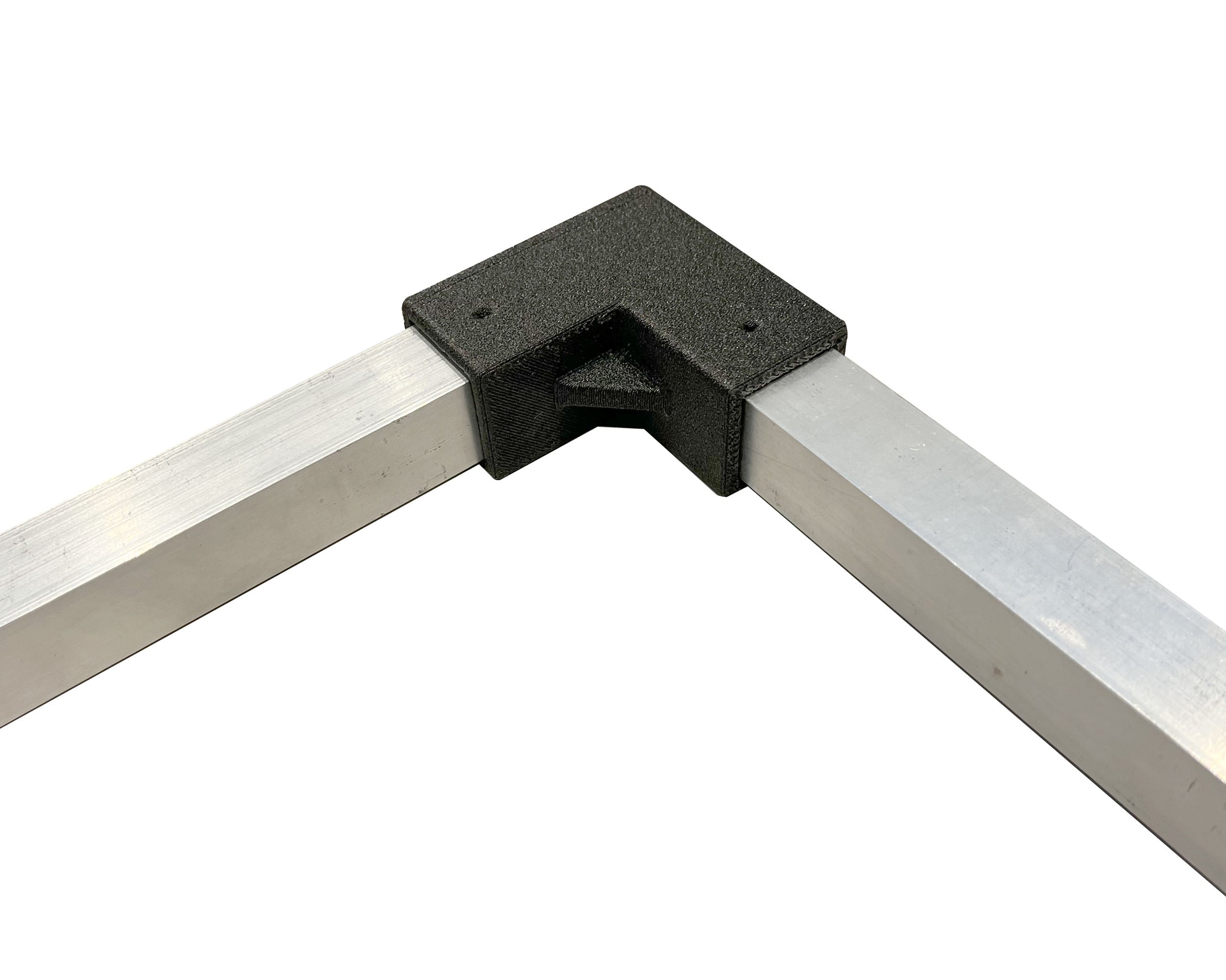 Plastic L-shaped bracket on a white background